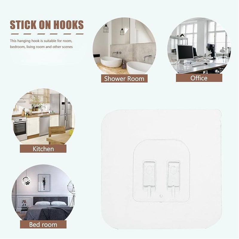 Strong Sticky Wall Hooks 20 Pack Punch Free Shower Towel Hooks For Bathroom Home Organization - Image 5